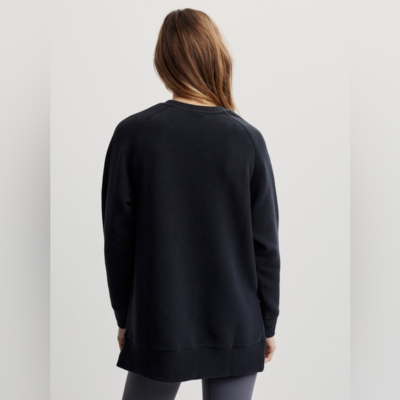 Varley Manning Zip Longline Sweatshirt Size XS Oversized Washed Black Gym 15 - Picture 9 of 10